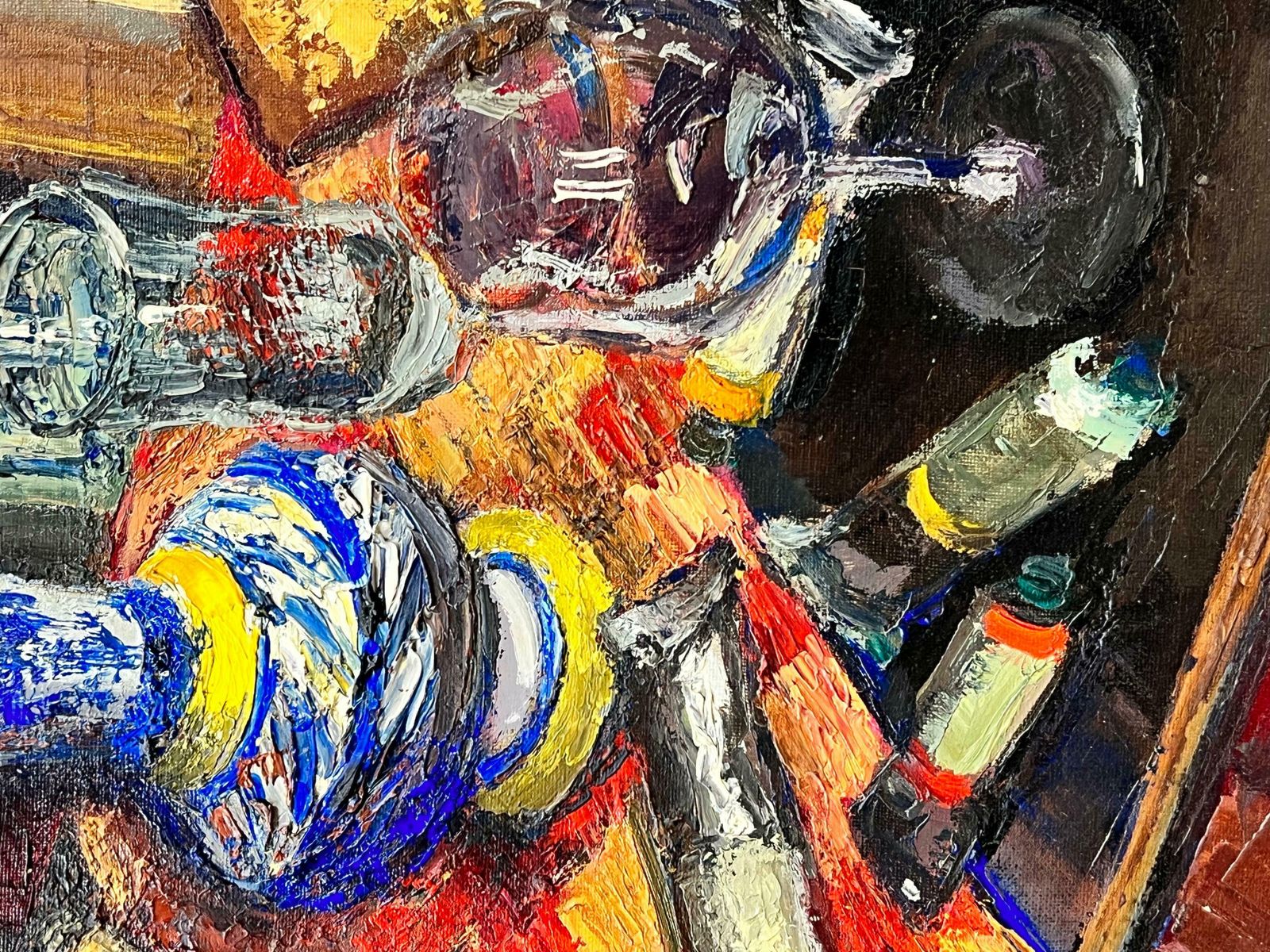 Josine Vignonbeautiful 1960's French Post Impressionist Oil The Artists Studio Interior1960's photo Art