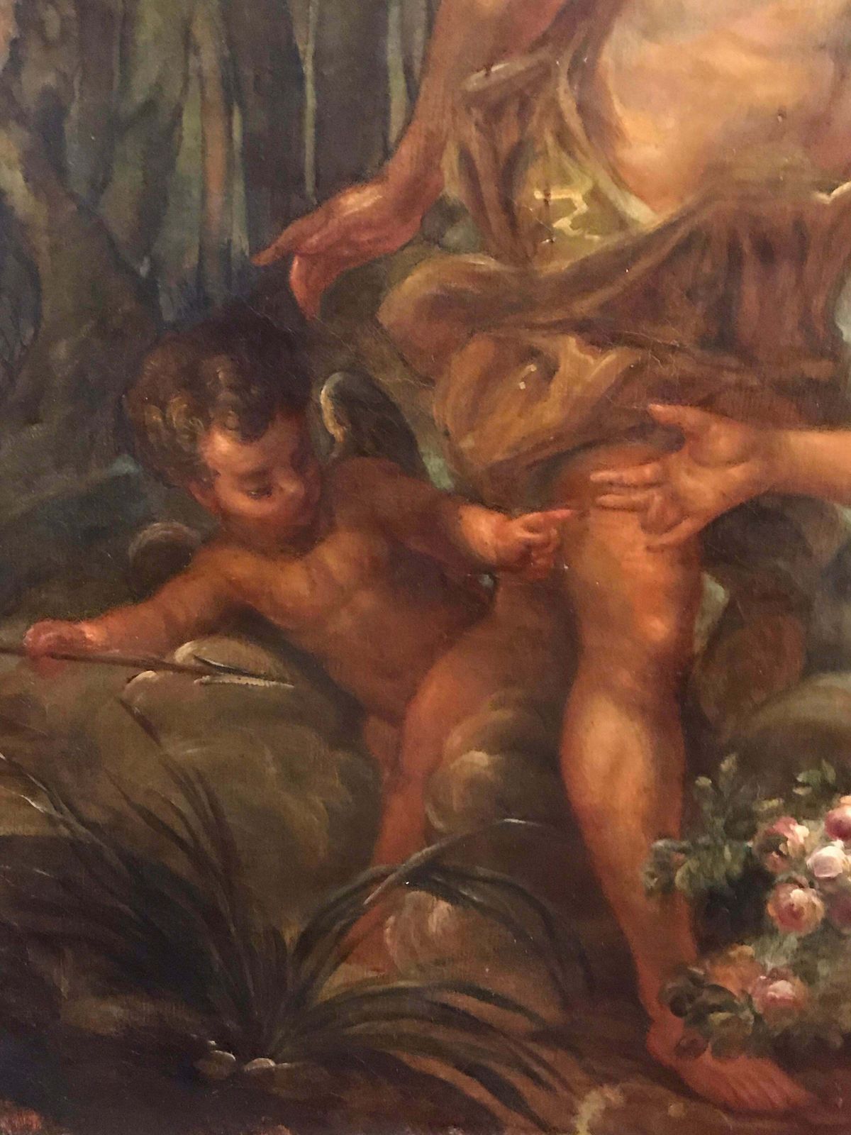 French Rococohuge Antique French Rococo Oil Painting Mythological Lovers In Landscapec.1890 photo buy