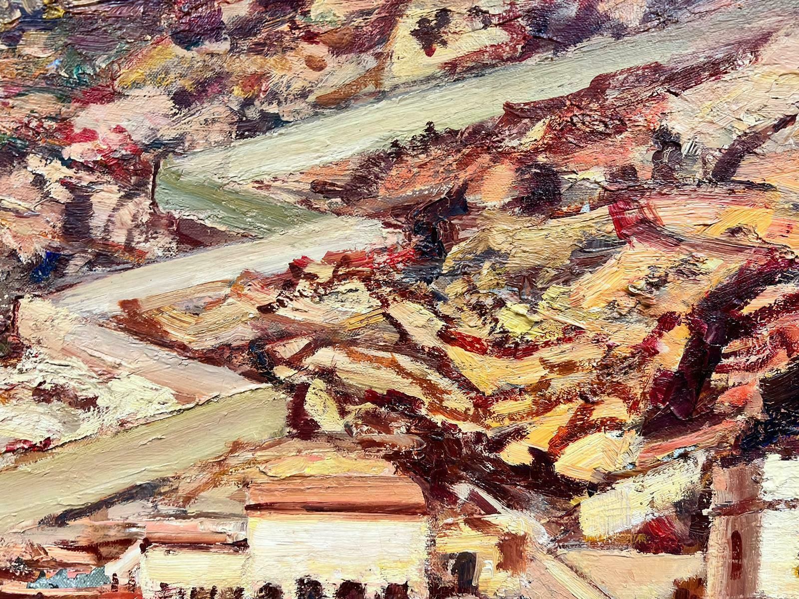 Josine Vignonhuge 1950's French Post Impressionist Oranges Beige Brown Colors Catalan View1950's photo vintage