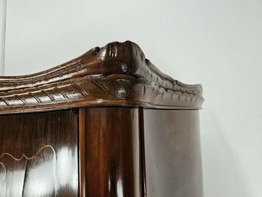 Chippendale Style Walnut And Maple Wardrobe, 1930 photo vintage