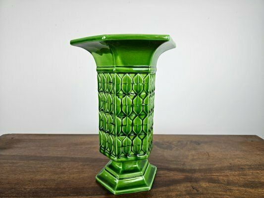 Green Ceramic Vase From Bassano, Italy, 1980s photo for sale