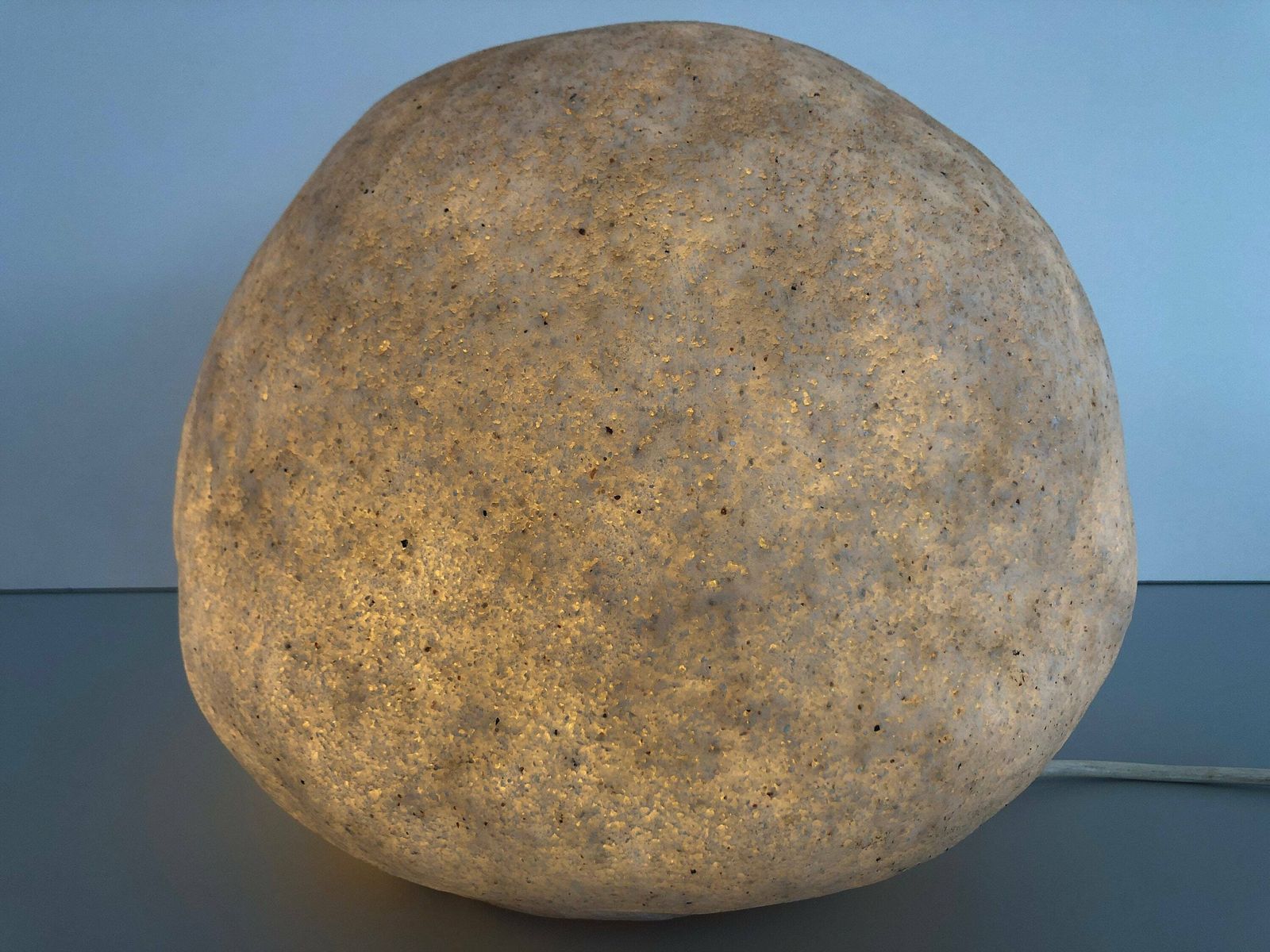 photo furniture Set Of 2 Fiberglass Table Lamps In Stone Form By Falkenberg, 1980s, Germany