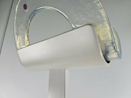 photo for sale Floor Lamp In Enamelled Iron And Murano Glass Attributed To Roberto Pamio, 1970
