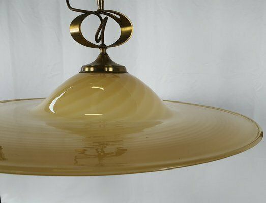 Pendant In Murano Glass And Brass With Double Support, 1970s photo furniture