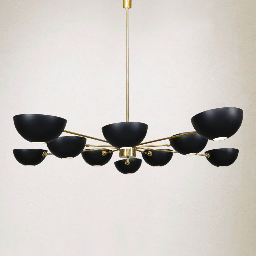 Brass Chandelier In The Style Of Stilnovo photo for sale
