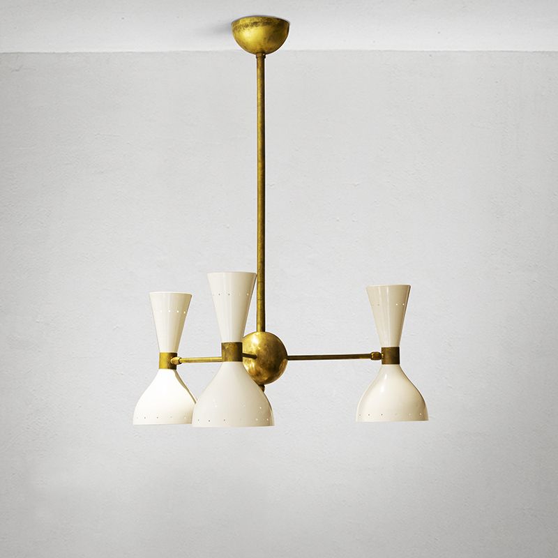 Mid Century Italian Chandelier In Brass, 1950 photo 1800.0