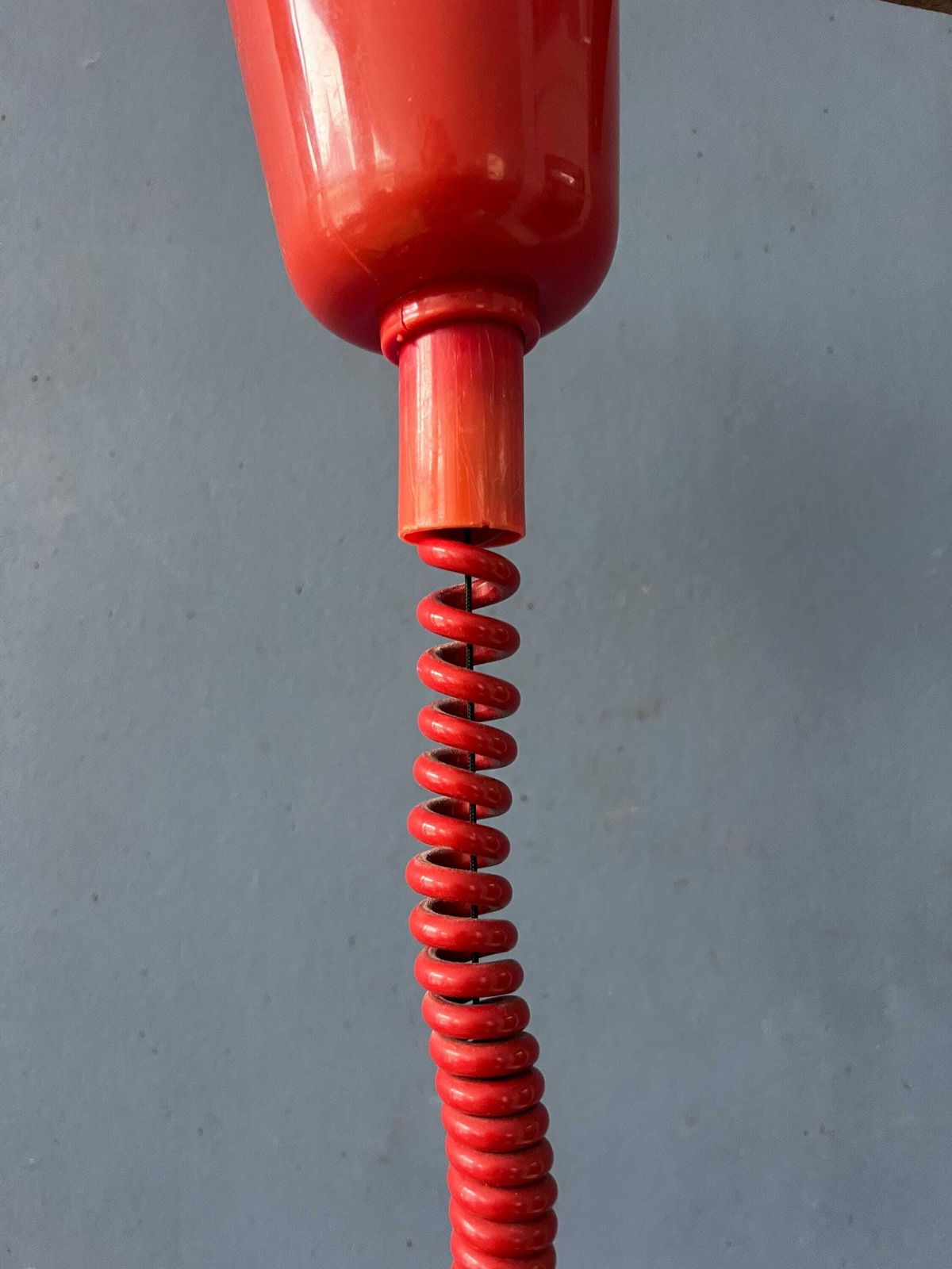 photo for sale Vintage Rode Metalen Space Age Hanglamp