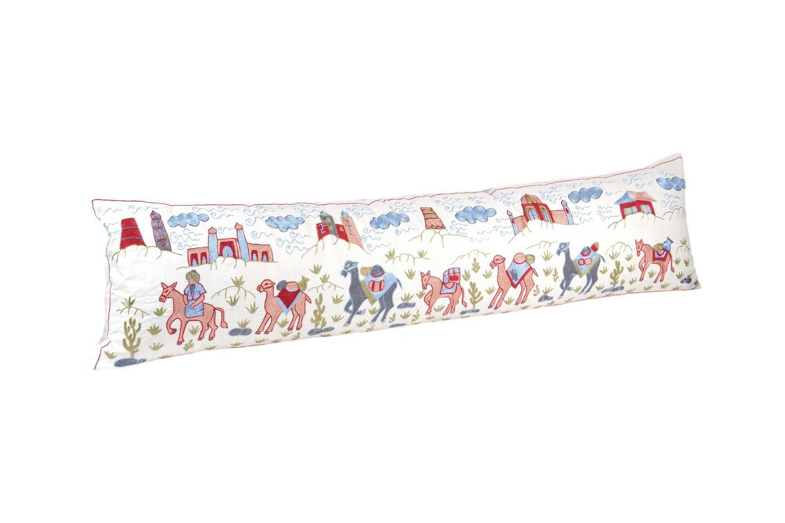 Tashkent Suzani Animal Pictorial Bedding Pillow Case Made From A 19th Century Suzani, Camel Motif Cushion Cover photo 200.0