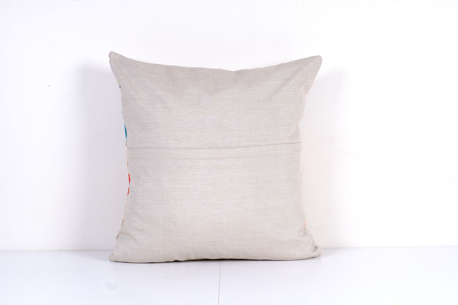 Square Oversize Blue Suzani Pillow Case Fashioned From A Mid 20th Century Uzbek Suzani With Pastel Color, Samarkand Cushion photo for sale