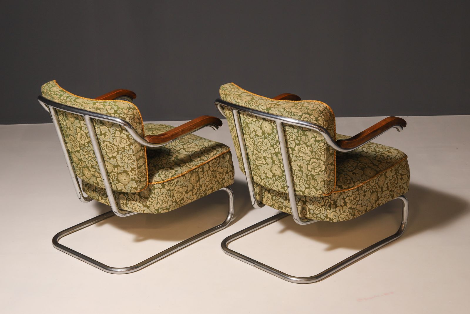 Pair Of Cantilever Tubular Steel Armchairs For Kovona, Czechoslovakia, 1950’s photo 2189.0