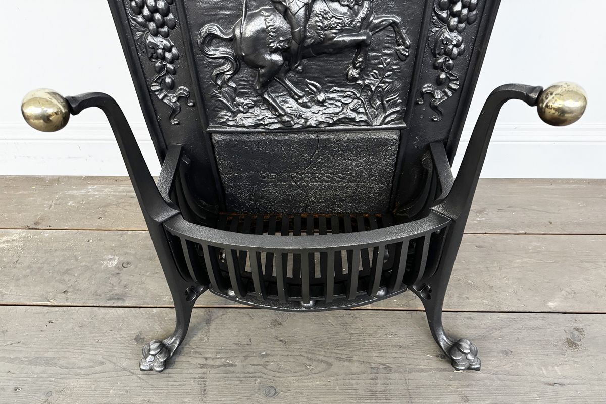 photo for sale Reclaimed Antique Victorian Cast Iron Free Standing Fire Grate