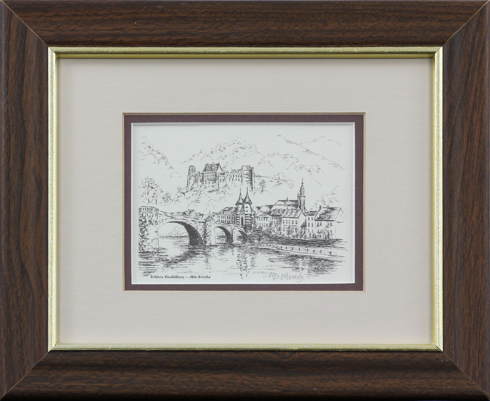 Print Of A View Of Schloss Heidelberg By Marsha Cheney. photo 60.0