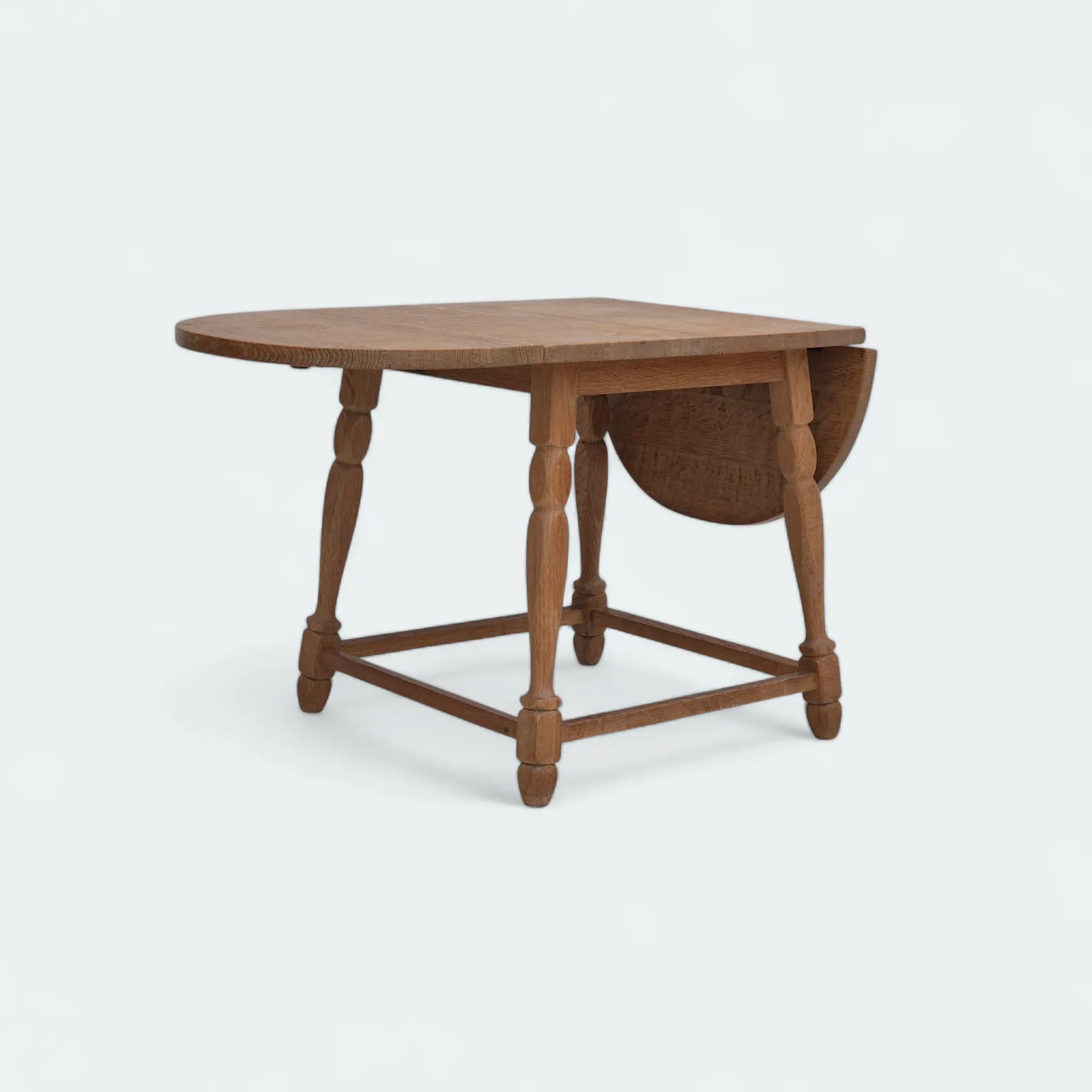 1970s, Danish Foldable Table, Solid Oak Wood, Original Condition.