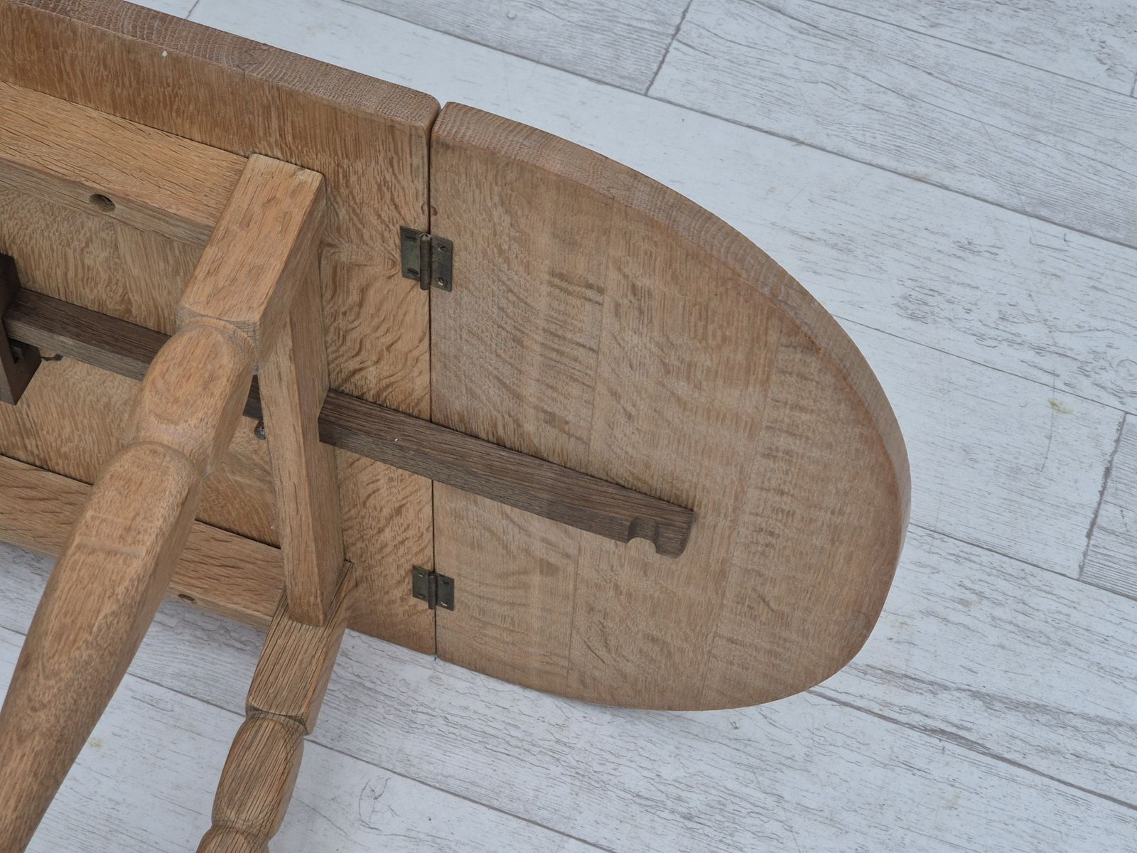 1970s, Danish Foldable Table, Solid Oak Wood, Original Condition. photo 690.0