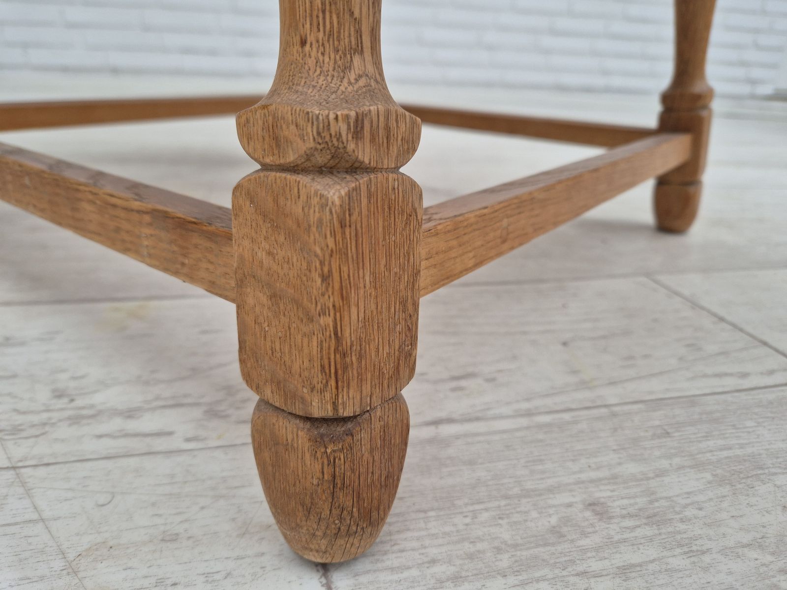 photo for sale 1970s, Danish Foldable Table, Solid Oak Wood, Original Condition.