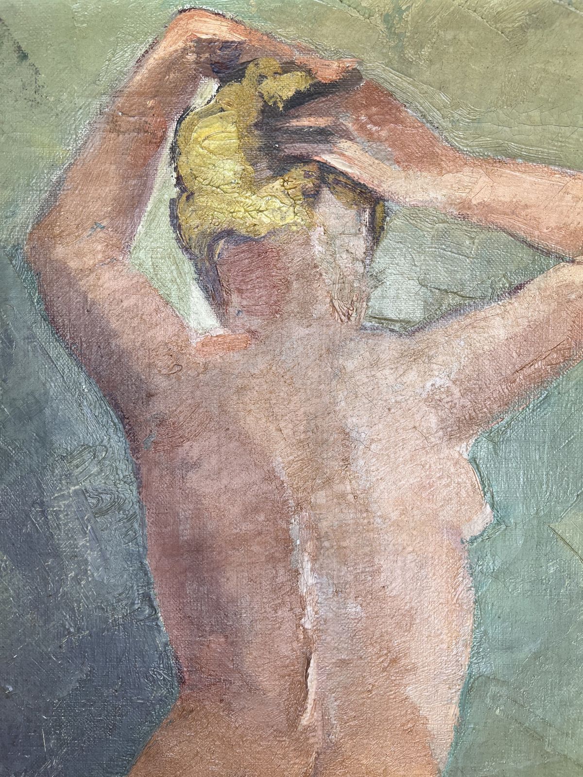 Seated Nude, Oil On Canvas Painting photo buy