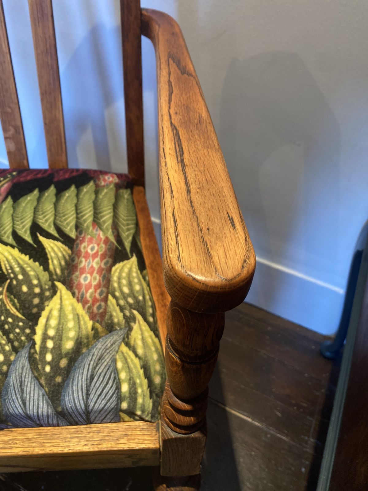 Antique Wooden Desk Chair Reupholstered In Velvet Belorizonte Christian Lacroix Fabric photo 185.0