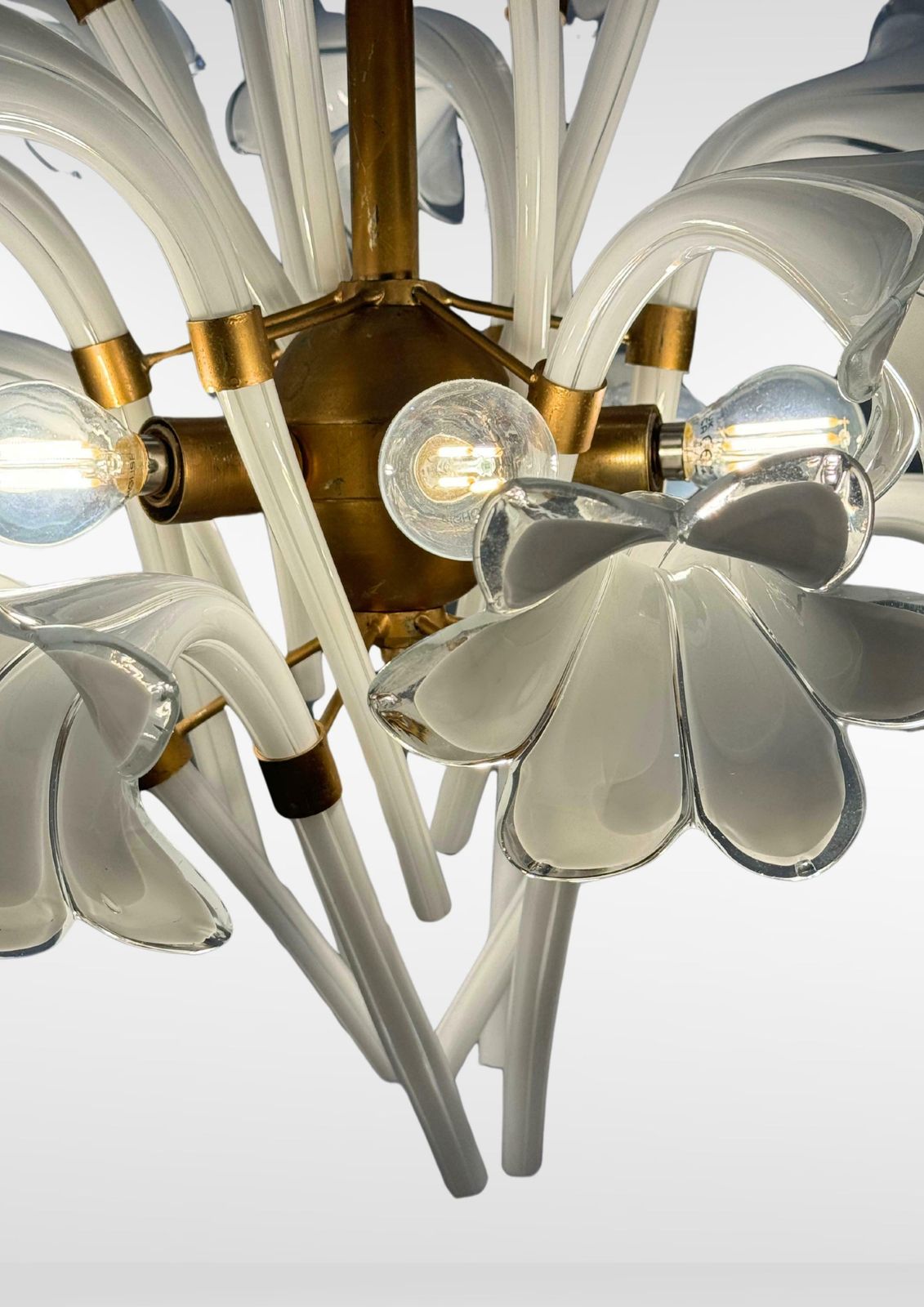 Franco Luce Murano Glass Lily Petals Chandelier, Mid Century Modern photo 2500.0