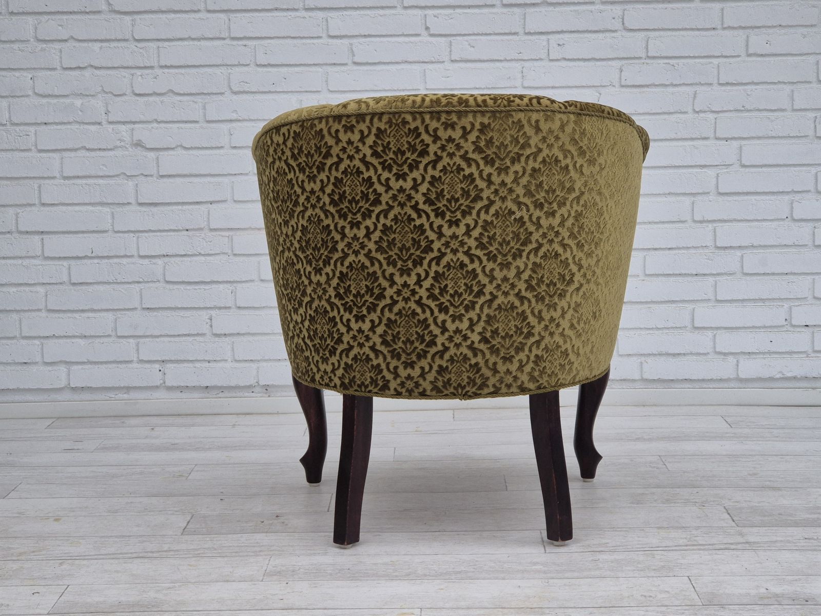 1950s, Danish Lounge Chair, Reupholstered, Green Furniture Fabric. photo buy