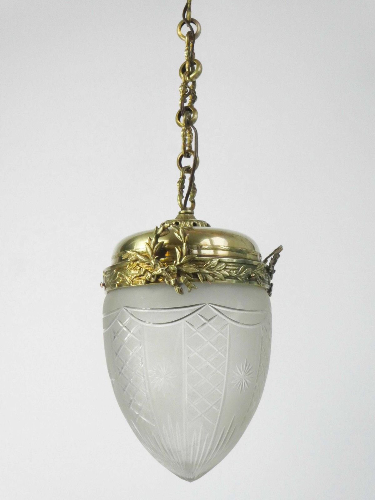 photo furniture Antique Art Nouveau Chandelier With Brass, Elegant French Lamp With Cut Glass, Crystal Teardrop Pendant, Ceiling Lamp