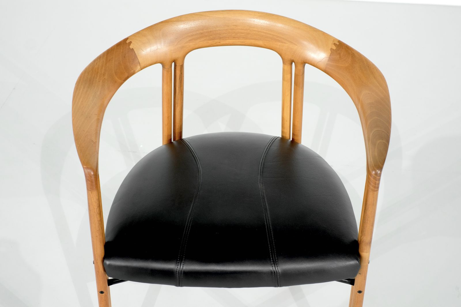 photo vinterior Armchair "Ulna" In Wood By Franco Poli For Bernini, Italy 1986.