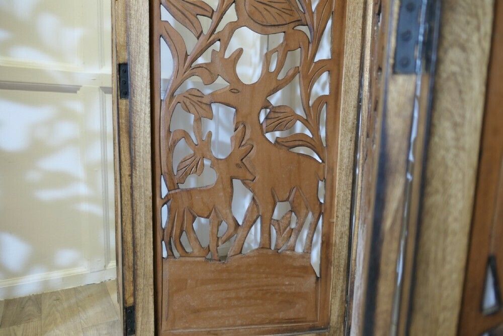 A Pair Of North African Carved Pierced 4 Fold Screens photo furniture