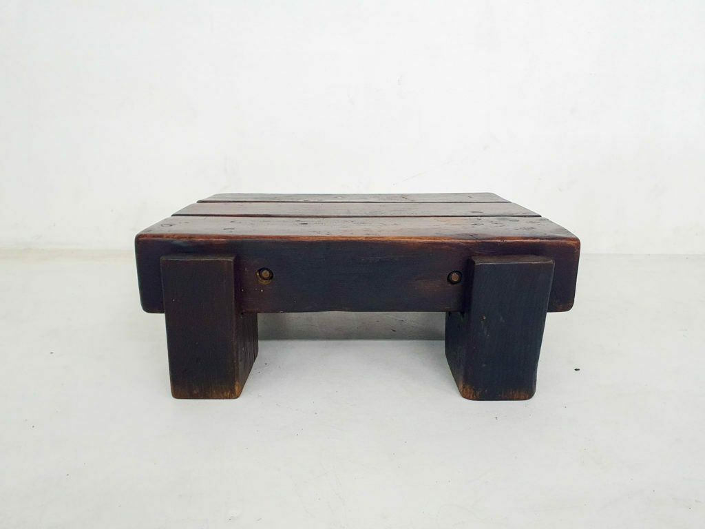 Mid Century Brutalist Solid Wooden Coffee Table, The Netherlands 1970's photo 1204.0