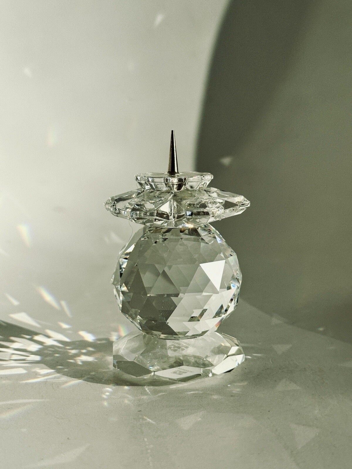 photo buy A Rare Pair Of Swarovski Crystal Faceted Pin Style Candle Holders Model 103