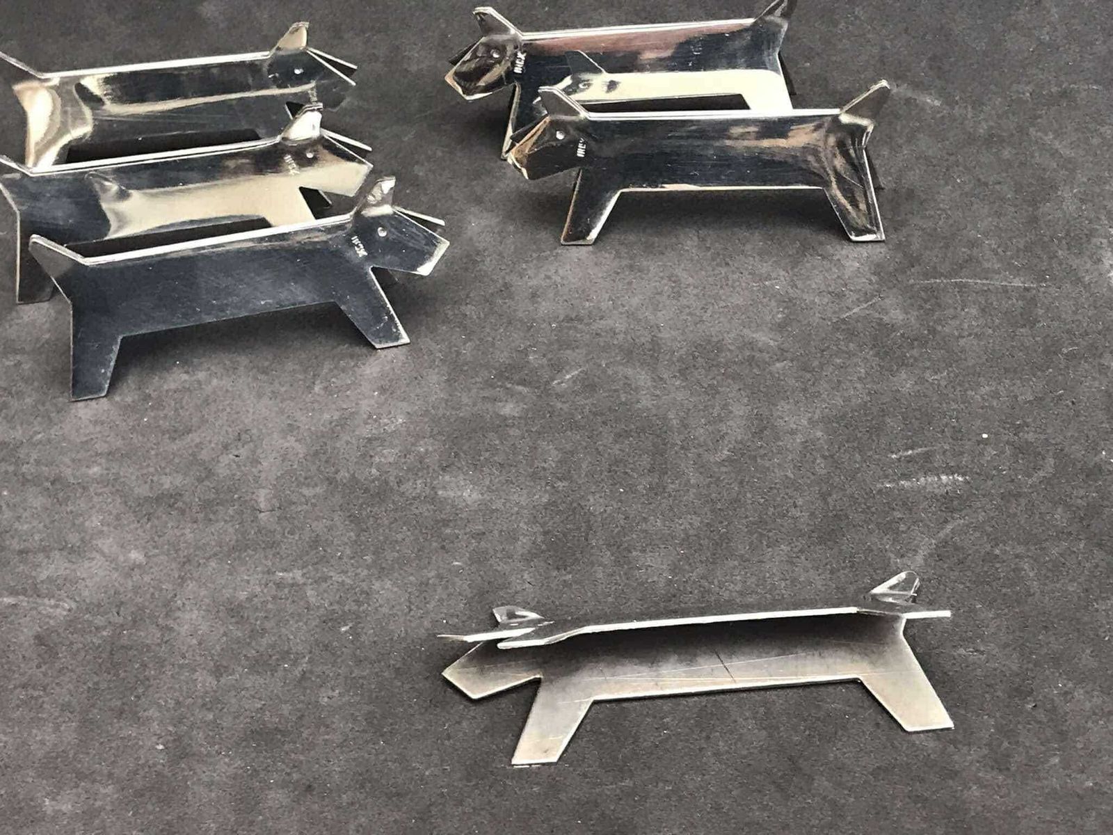 Knife Reste 6 Knife Holders, Stainless Steel Metal, Dogs Terrier Set Of 6. Dinner Table, Party Table, Dog Shape, Dog Lovers Elegant Table photo buy