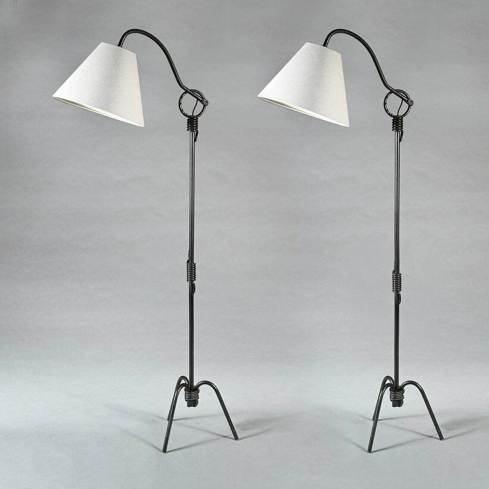 Pair Of Jean Royère Adjustable Iron Floor Lamp photo 8900.0