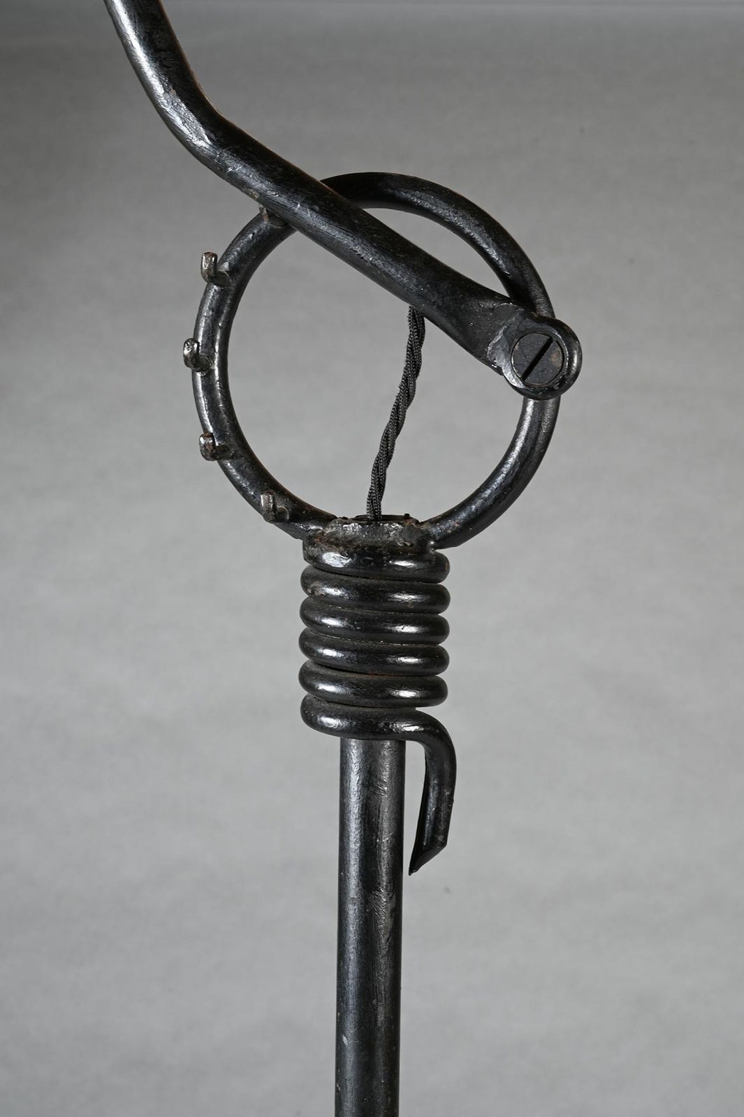 Pair Of Jean Royère Adjustable Iron Floor Lamp photo vintage