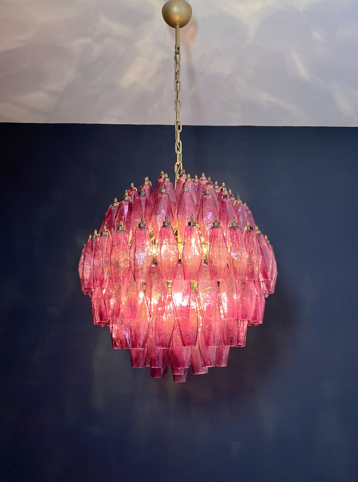 Amazing Spherical Murano Poliedri Candelier   140 Poliedri Amethyst photo buy