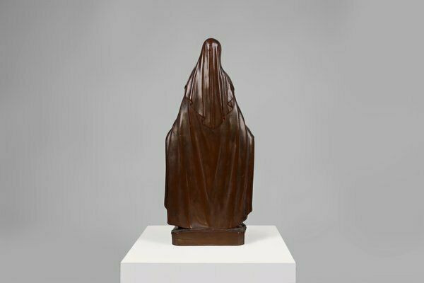 photo furniture Large Holy Maria Statue In Bronze Painted Plaster, Belgium, 1930s
