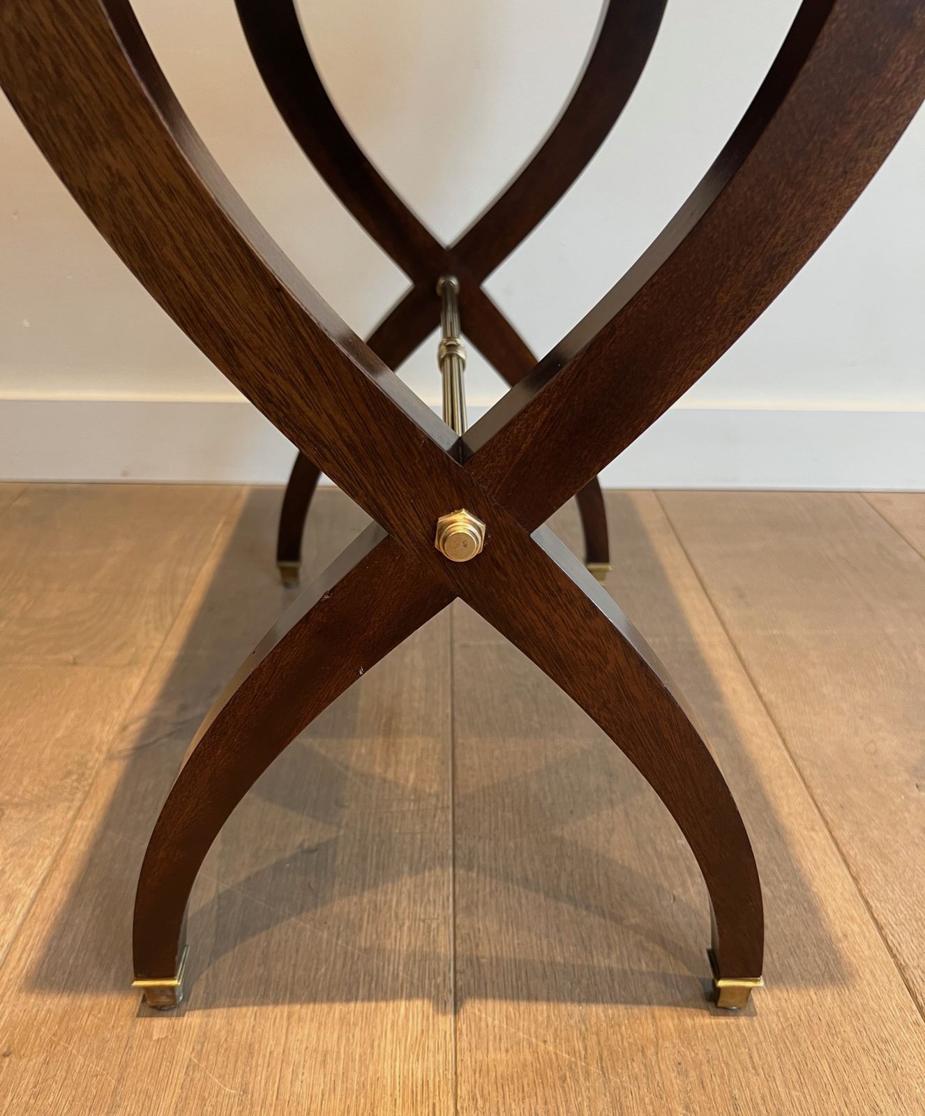 photo furniture Neoclassical Style End Table In Mahogany And Brass In The Style Of Maison Jansen