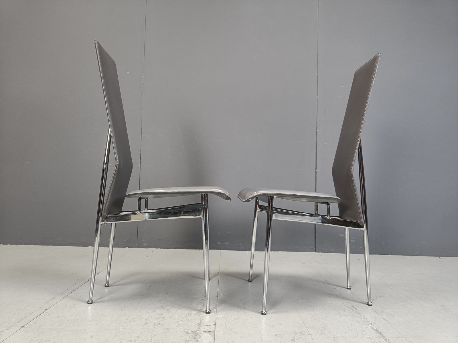 Vintage Dining Chairs By Giancarlo Vegni For Fasem, Set Of 8, 1980s photo buy