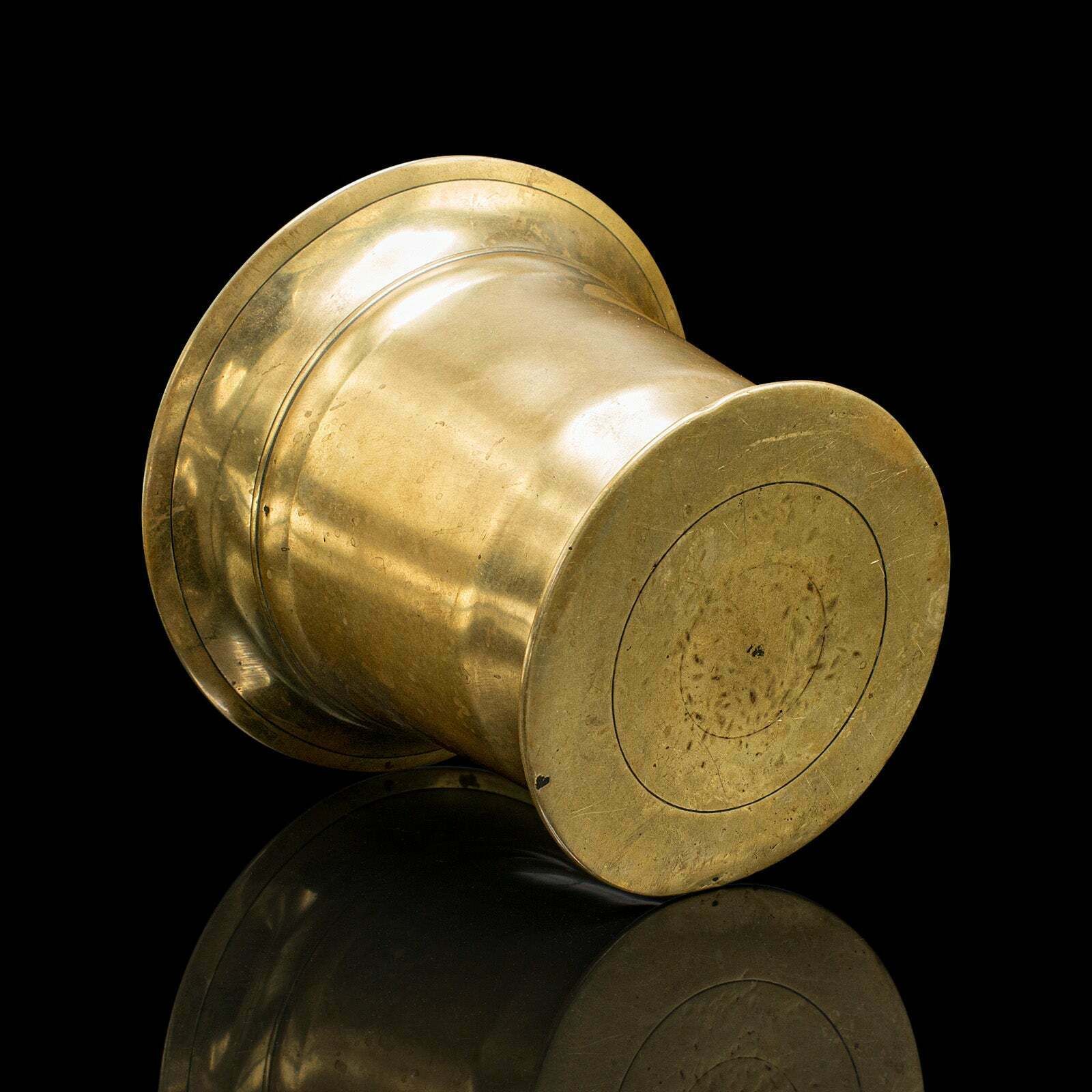 photo furniture Antique Chemist's Mortar & Pestle, English Brass Apothecary Aid, Victorian, 1850