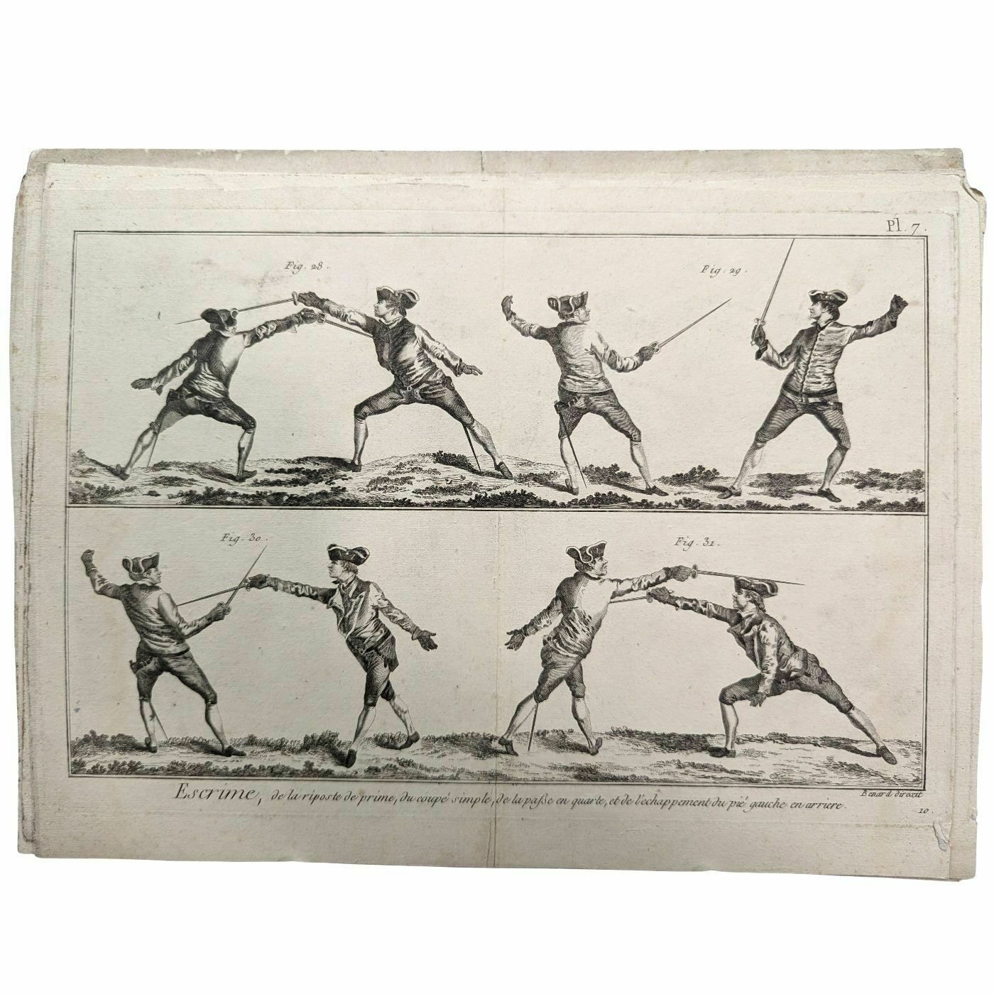Engraving On Fencing From The 18th Century