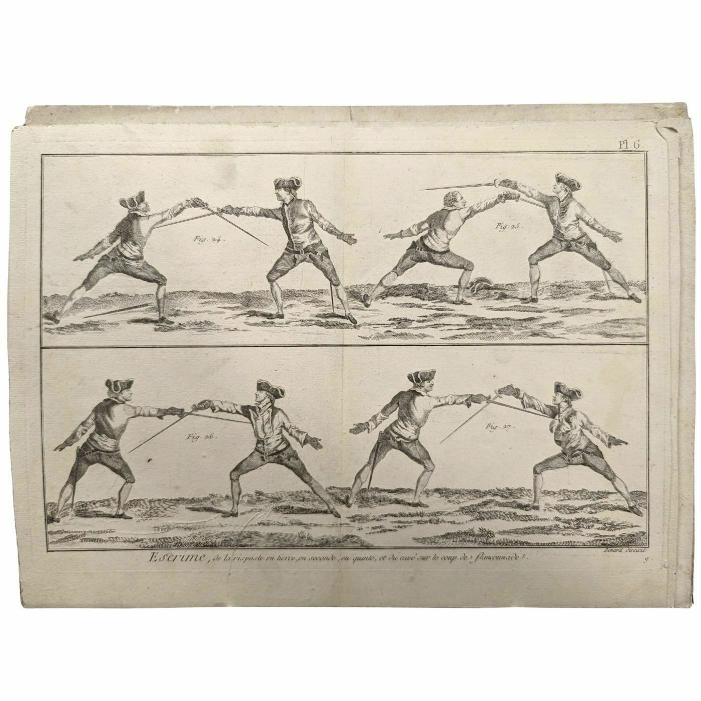 Engraving On Fencing From The 18th Century photo vinterior