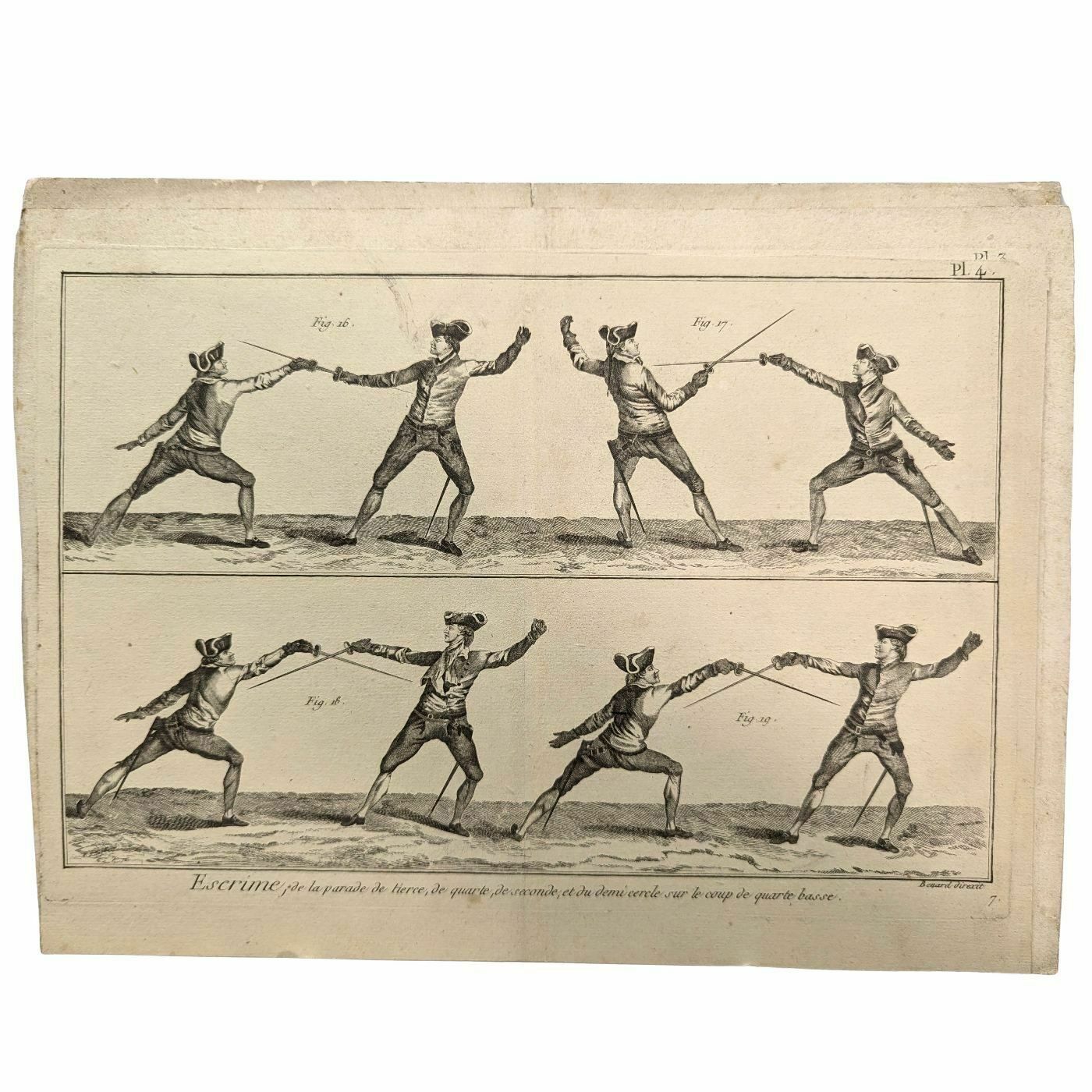 Engraving On Fencing From The 18th Century photo vintage