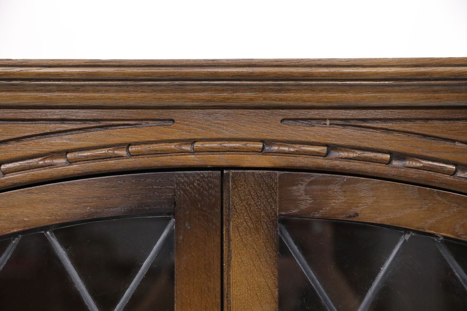 photo for sale Old Charm Corner Display Cabinet With Leaded Glass Light Oak Free Uk Delivery*