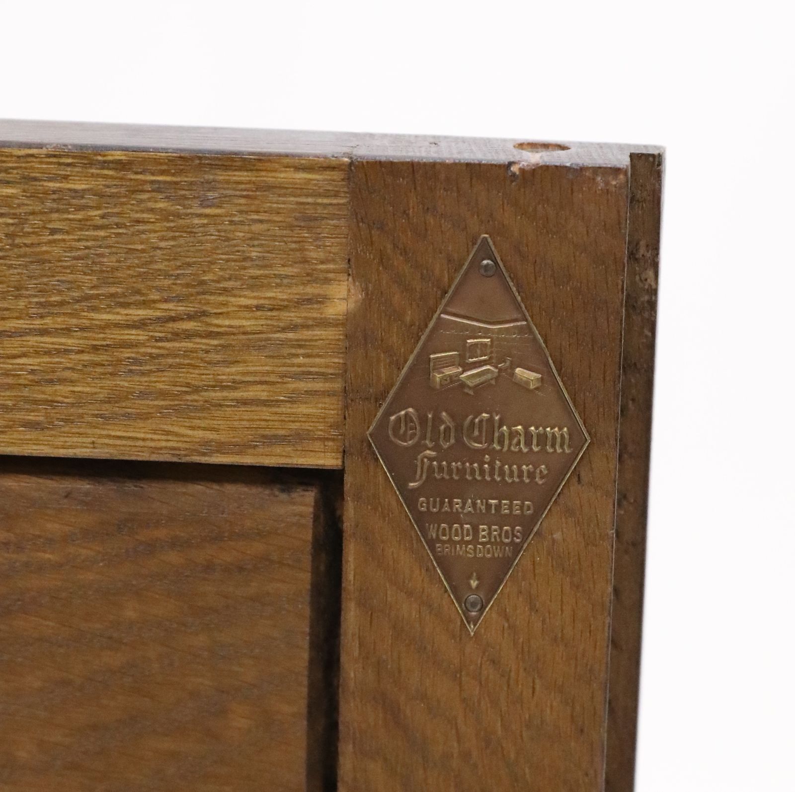 photo vintage Old Charm Corner Display Cabinet With Leaded Glass Light Oak Free Uk Delivery*