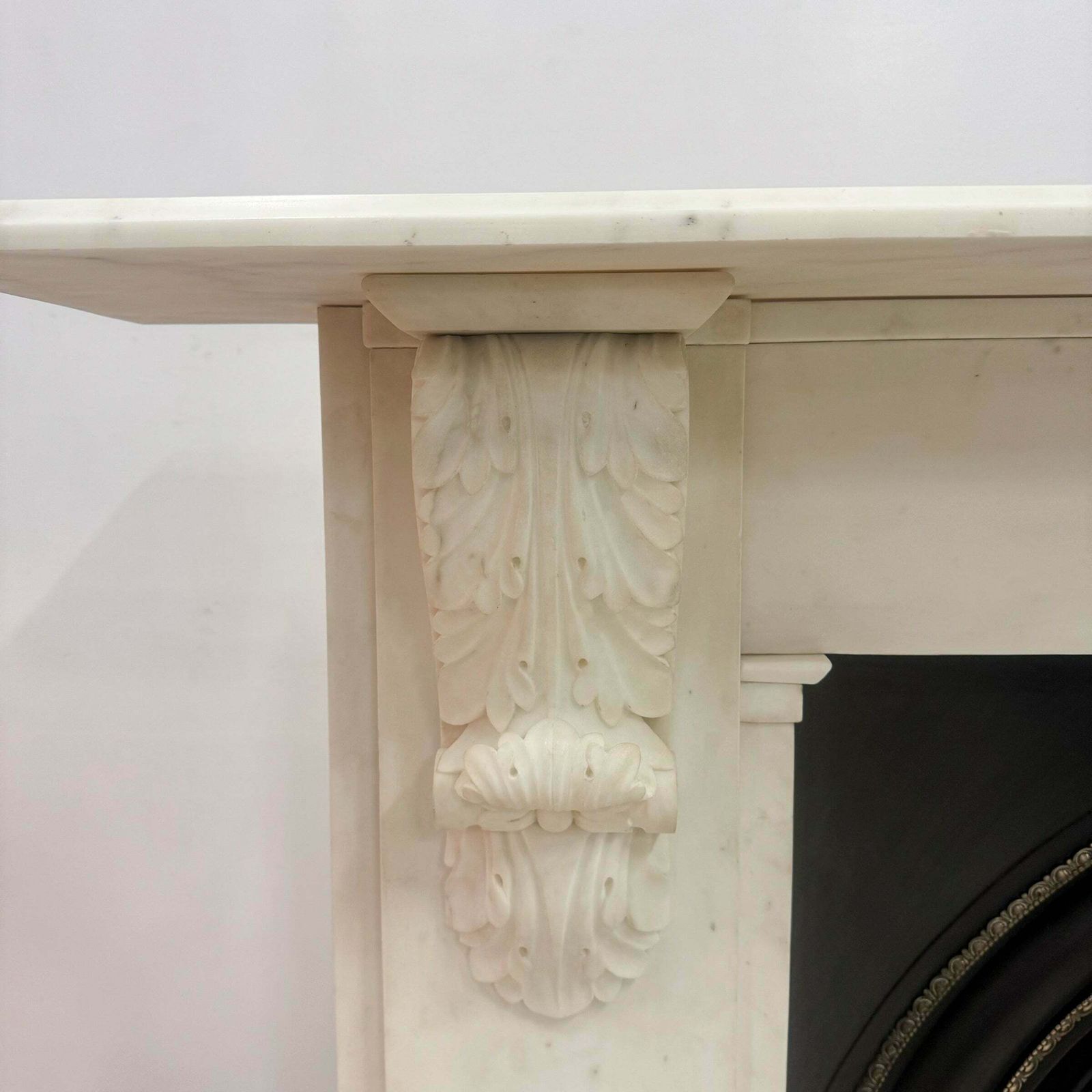 Antique Victorian Statuary Marble Chimneypiece With Carved Corbels photo furniture