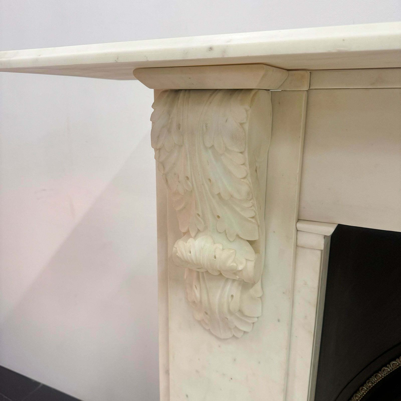 Antique Victorian Statuary Marble Chimneypiece With Carved Corbels photo 5250.0