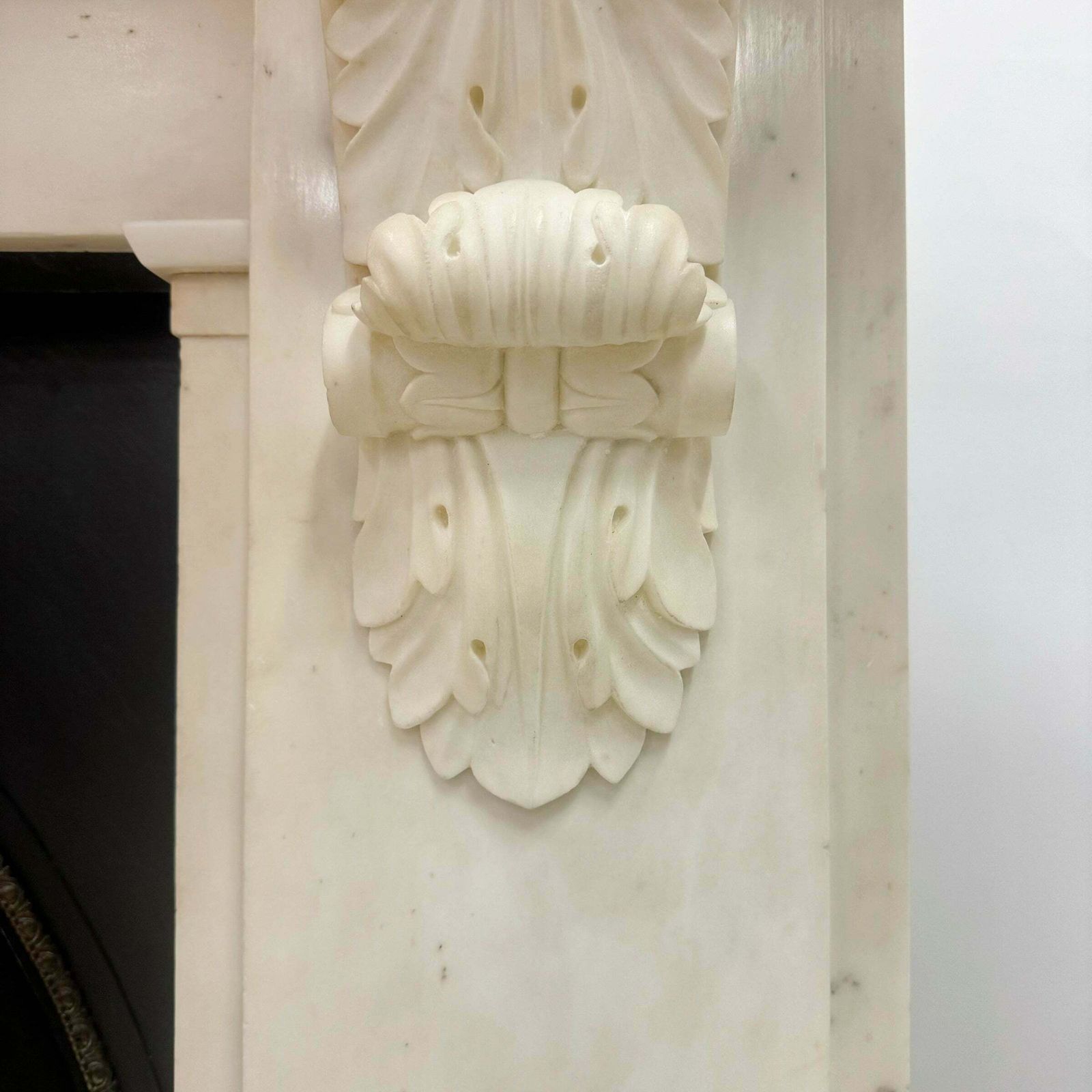 photo buy Antique Victorian Statuary Marble Chimneypiece With Carved Corbels