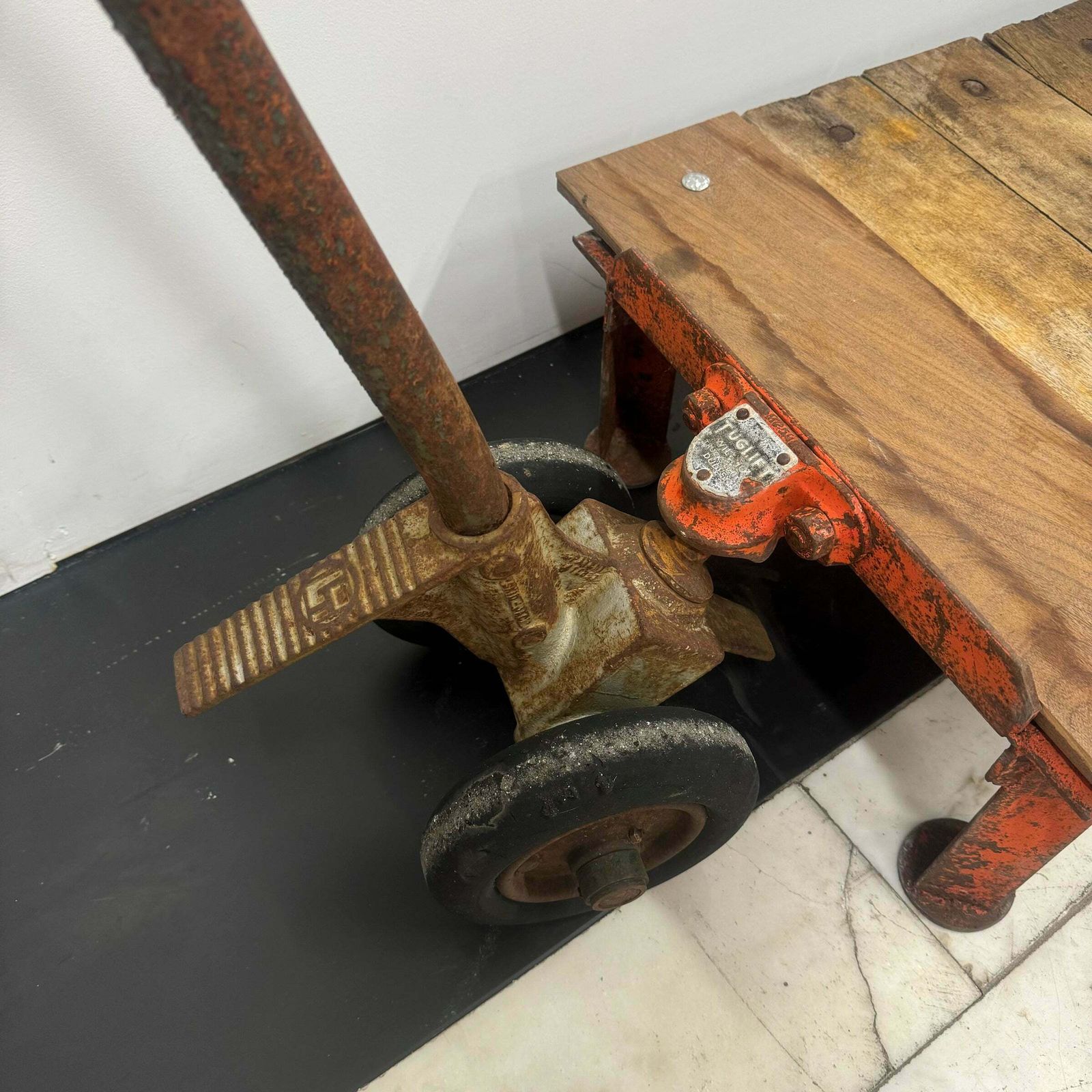Antique Wooden Tuglift Trolley photo Furniture