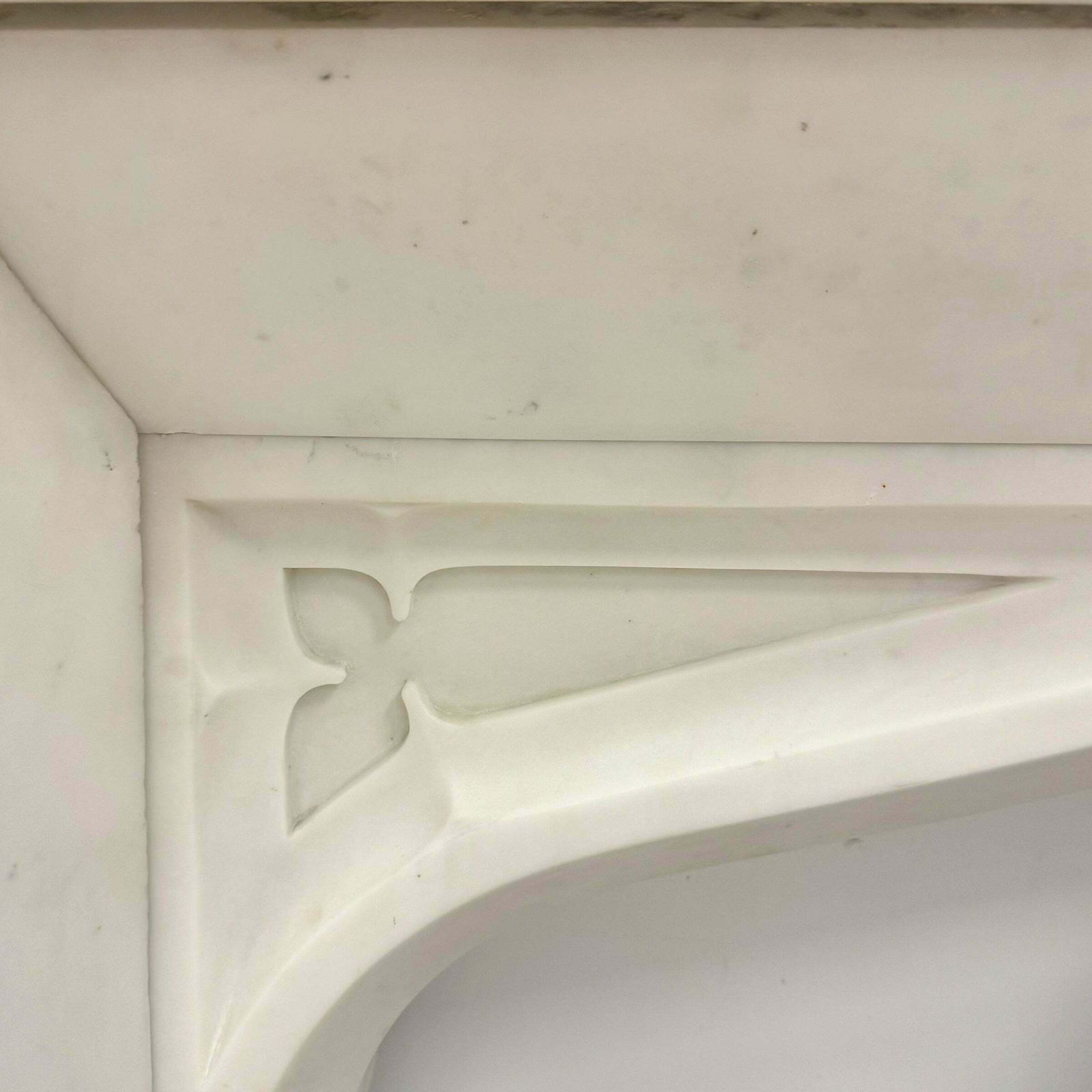 Antique Gothic Revival Statuary Marble Fireplace photo 8500.0