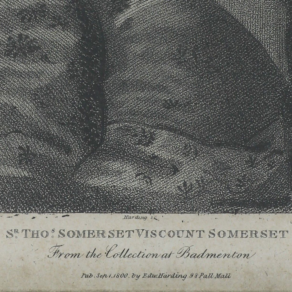 Stipple Engraving By Edward Harding. Portrait Of Sir Thomas Somerset. photo Art
