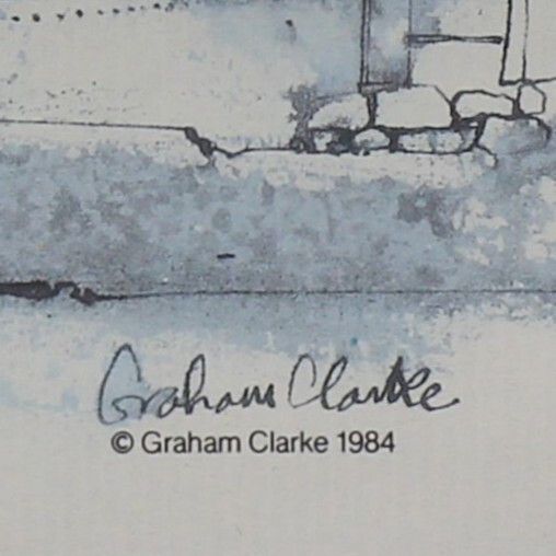 2 Prints By Graham Clarke. Titled 'Shop, Kent' And 'Staplehurst, Kent'. photo vintage