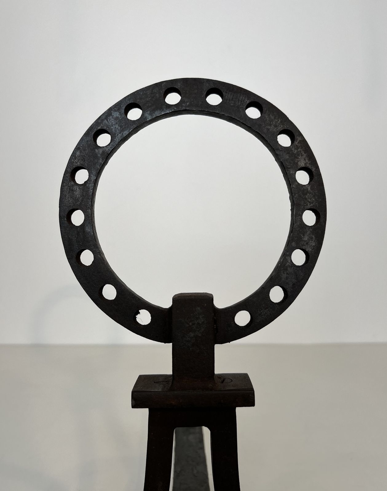 photo furniture Pair Of Modernist Wrought Iron Andirons In The Style Of Gilbert Poillerat