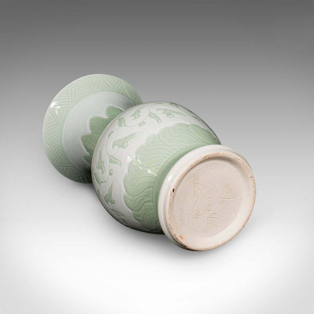 Large Antique Flower Urn, Chinese, Celadon Ceramic Display Vase, Victorian, 1900 photo buy